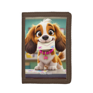 Fantasy Cute Dog Post Letter Tri-fold Wallet
