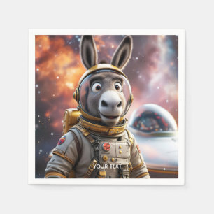 Fantasy Cute Donkey Astronaut Space Napkins
