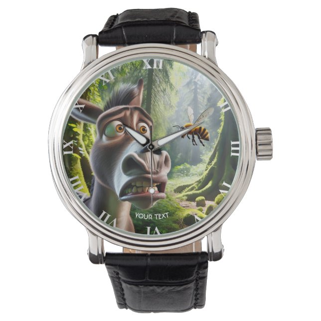 Fantasy Cute Donkey Sting Bee Watch (Front)