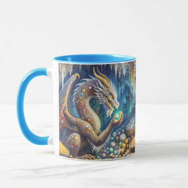 Fantasy Cute Dragon Stone Cavern Mug (Left)