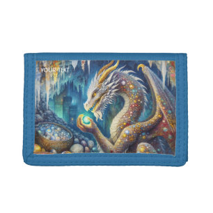 Fantasy Cute Dragon Stone Cavern Trifold Wallet