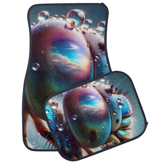 Fantasy Cute Dragonfly Macro Photo Car Floor Mat (Set)