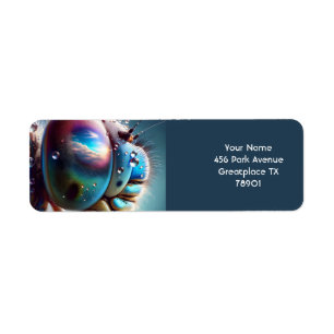 Fantasy Cute Dragonfly Macro Photo Label