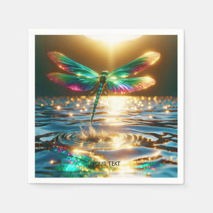 Fantasy Cute Dragonfly Water Reflection Napkins