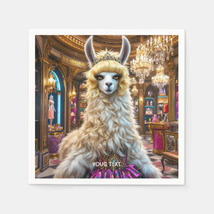 Fantasy Cute Drama Llama Queen Napkins