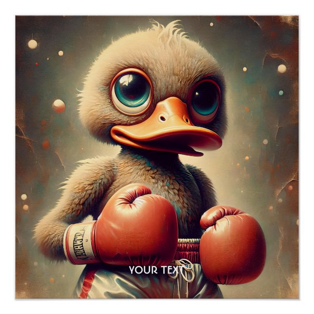 Fantasy Cute Duck Boxing Gloves Poster (Front)