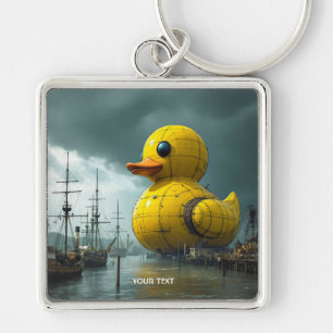 Fantasy Cute Duck War Ship Keychain