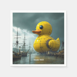 Fantasy Cute Duck War Ship Napkins