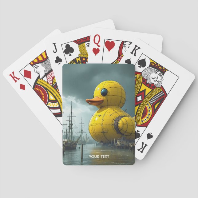 Fantasy Cute Duck War Ship Poker Cards (Back)