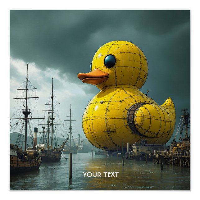 Fantasy Cute Duck War Ship Poster (Front)