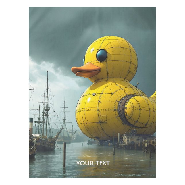 Fantasy Cute Duck War Ship Tablecloth (Front)