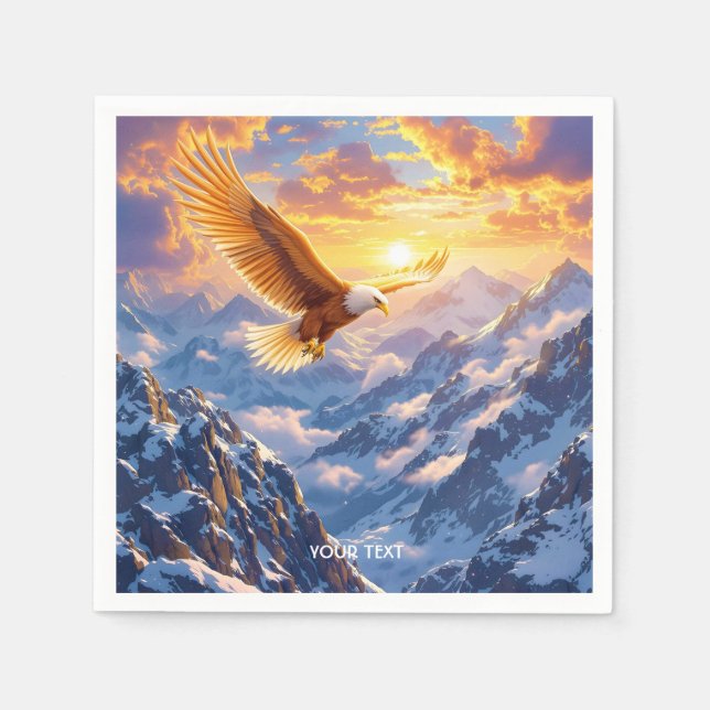Fantasy Cute Eagle Mountains Sunrise Napkins (Front)