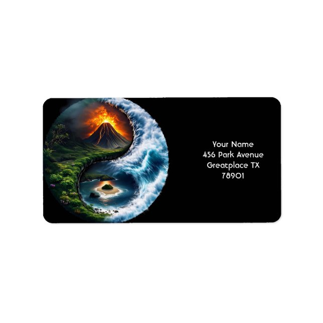 Fantasy Cute Earth Yin Yang  Label (Front)
