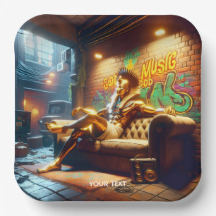 Fantasy Cute Egyptian God Music. Paper Plates
