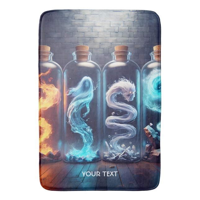 Fantasy Cute Elements Glass Bottles Bath Mat (Front Vertical)