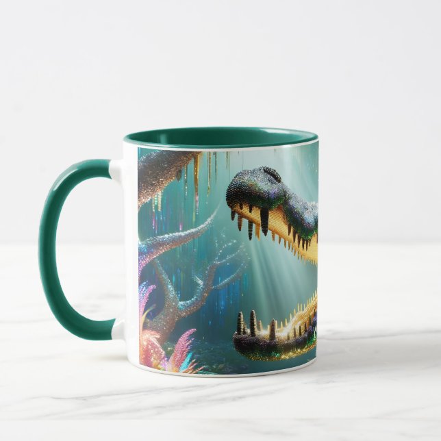 Fantasy Cute Enchanted Crocodile Jungle Mug (Left)