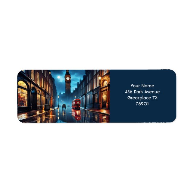Fantasy Cute Evening London Rain Label (Front)