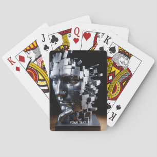 Fantasy Cute Face Metal Sculpture Poker Cards