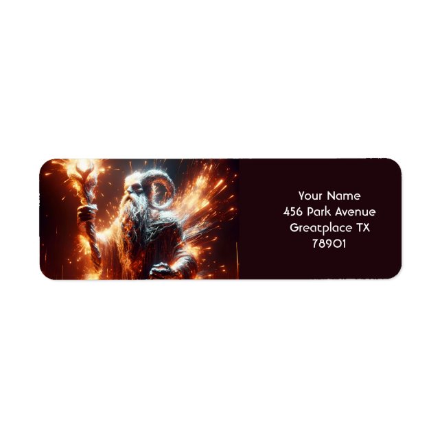 Fantasy Cute Fair Old Wizard Label (Front)