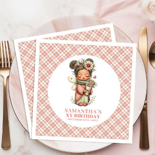 Fantasy Cute Fairy Blush 6th Birthday Party Napkin