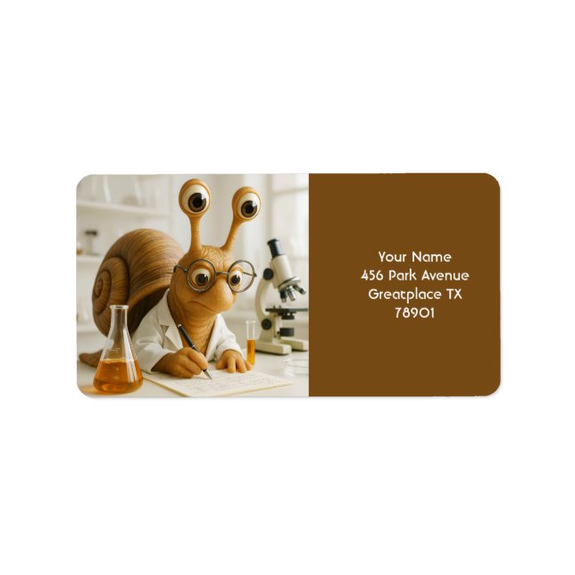 Fantasy Cute Famous Snail Scientist Label (Front)