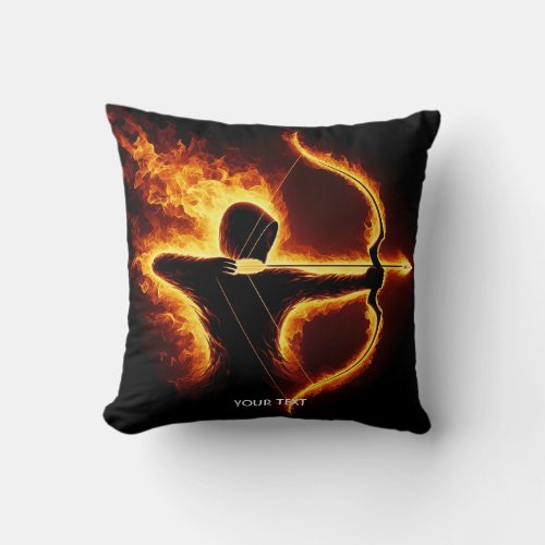 Fantasy Cute Fire Archer Bow  Throw Pillow