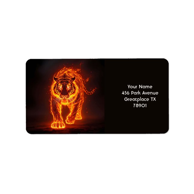 Fantasy Cute Fire Big Tiger Label (Front)