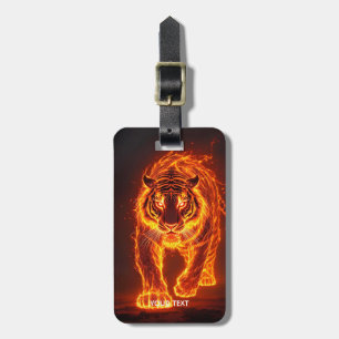 Fantasy Cute Fire Big Tiger Luggage Tag