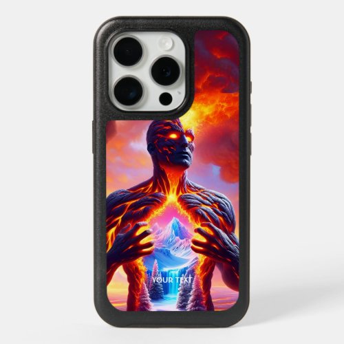 Fantasy Cute Fire Lava Man iPhone 15 Pro Case