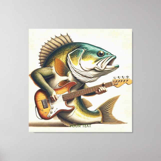 Fantasy Cute Fish Electro Guitar Canvas Print (Front)