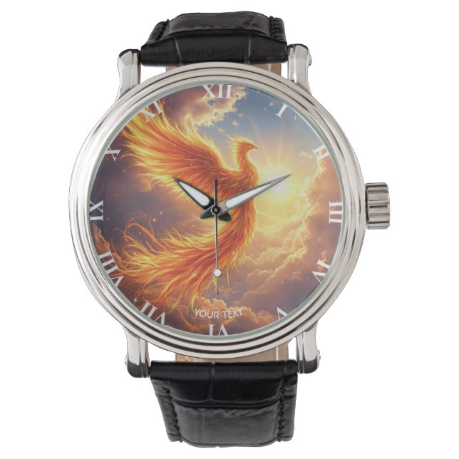 Fantasy Cute Flaming Phoenix Rises Watch (Front)