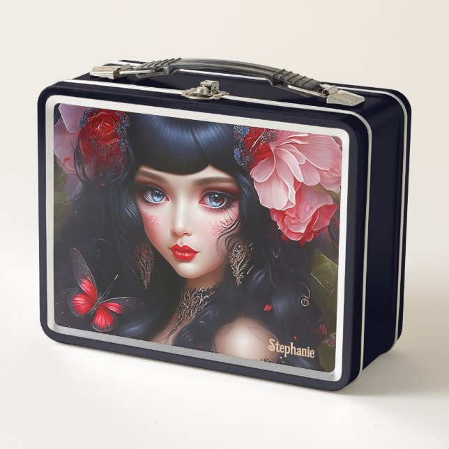 Fantasy Cute Flower Fairy Princess Metal Lunch Box (Front)