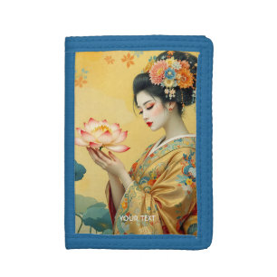 Fantasy Cute Flower Japanese Girl Tri-fold Wallet
