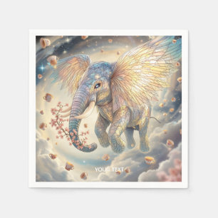 Fantasy Cute Flying Elephant Sakura Napkins