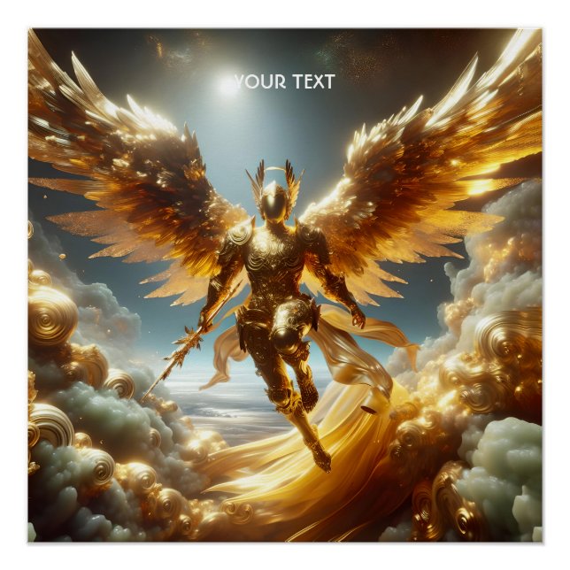 Fantasy Cute Flying Winged Warrior Poster (Front)