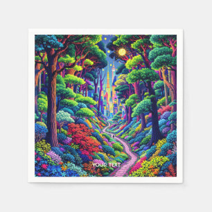 Fantasy Cute Forest And City Napkins