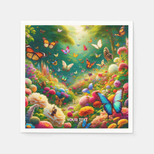 Fantasy Cute Forest Flowers Butterflies Napkins
