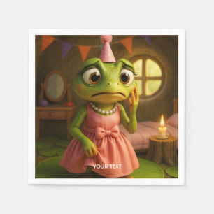 Fantasy Cute Frog Girl Party Napkins