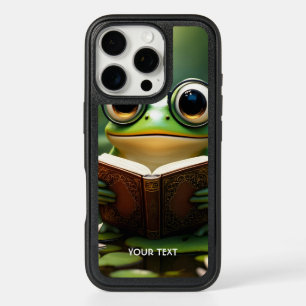 Fantasy Cute Frog Glasses Book iPhone 16 Pro Case