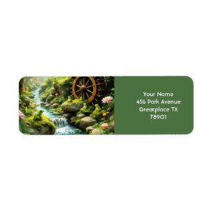 Fantasy Cute Frog River Forest Label