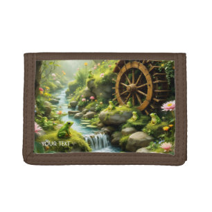 Fantasy Cute Frog River Forest Trifold Wallet