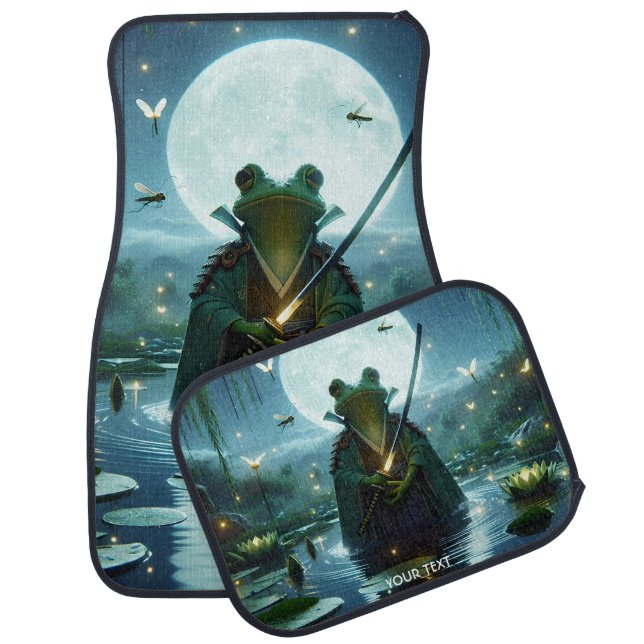 Fantasy Cute Frog Samurai Katana Car Floor Mat (Set)