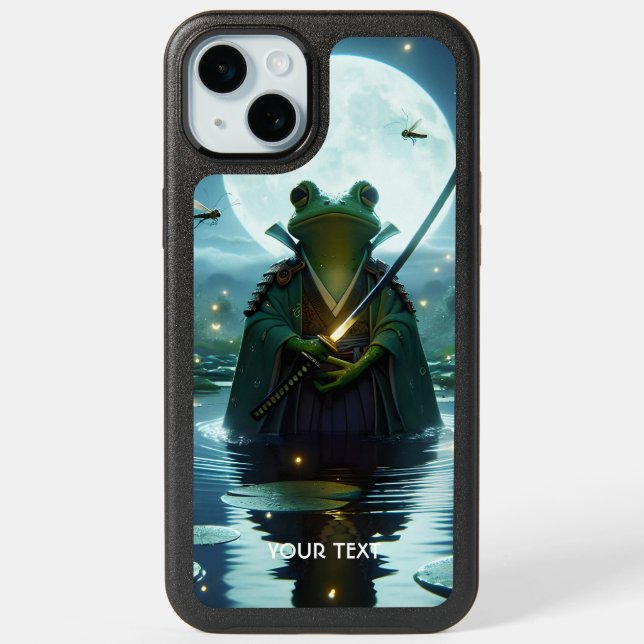 Fantasy Cute Frog Samurai Katana iPhone 15 Plus Case (Back)
