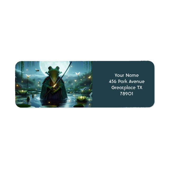 Fantasy Cute Frog Samurai Katana Label (Front)