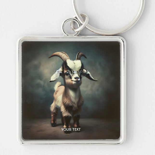 Fantasy Cute  Funny Baby Goat Keychain (Front)