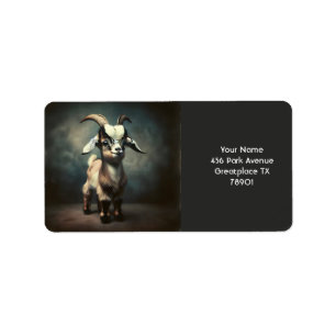 Fantasy Cute Funny Baby Goat Label