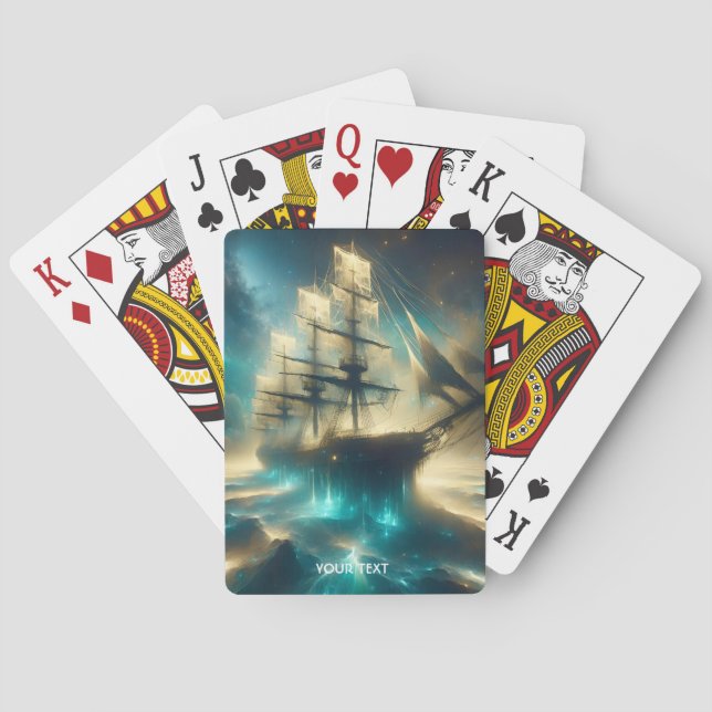 Fantasy Cute Ghost Sea Ship Poker Cards (Back)