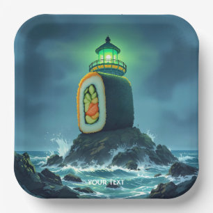 Fantasy Cute Giant Sushi Lighthouse Paper Plates