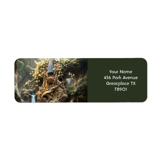 Fantasy Cute Giant Violin Forest Label (Front)