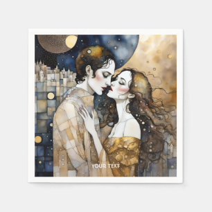 Fantasy Cute Girl Boy Night Napkins